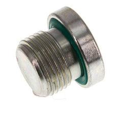 G 3/8'' Male Zinc plated Steel Closing plug with Inner Hex and FKM Seal 400 Bar [2 Pieces]