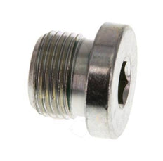 G 3/8'' Male Zinc plated Steel Closing plug with Inner Hex and FKM Seal 400 Bar [2 Pieces]