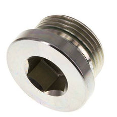 G Bouchon de fermeture 1'' mâle en acier zingué avec hexagone intérieur et joint FKM 400 Bar