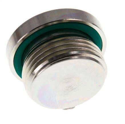 G Bouchon de fermeture 1'' mâle en acier zingué avec hexagone intérieur et joint FKM 400 Bar