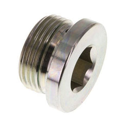 G Bouchon de fermeture 1'' mâle en acier zingué avec hexagone intérieur et joint FKM 400 Bar