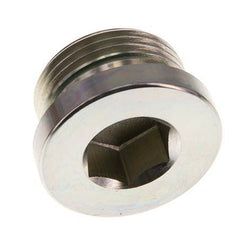G Bouchon de fermeture 1'' mâle en acier zingué avec hexagone intérieur et joint FKM 400 Bar