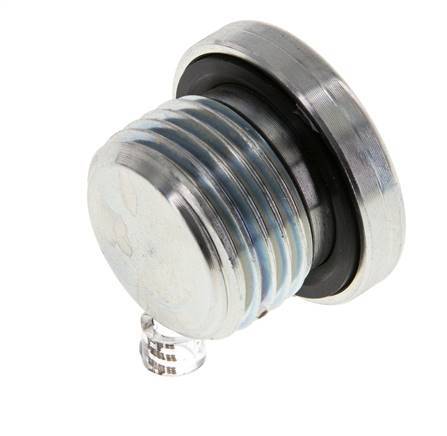 G 1/2'' Mâle Bouchon en acier zingué avec hexagone intérieur et joint NBR 400 Bar [2 Pièces].