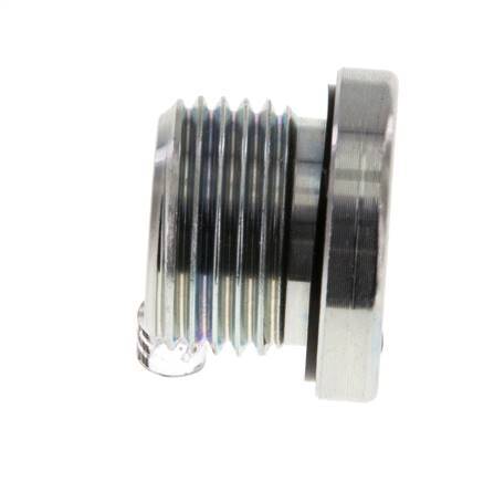 G 1/2'' Mâle Bouchon en acier zingué avec hexagone intérieur et joint NBR 400 Bar [2 Pièces].