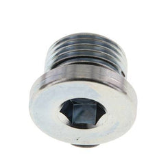 G 1/2'' Mâle Bouchon en acier zingué avec hexagone intérieur et joint NBR 400 Bar [2 Pièces].