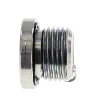 G 1/2'' Mâle Bouchon en acier zingué avec hexagone intérieur et joint NBR 400 Bar [2 Pièces].