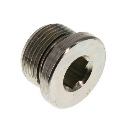G 3/4'' Mâle Bouchon de fermeture en acier zingué avec hexagone intérieur et joint NBR 400 Bar [2 Pièces].