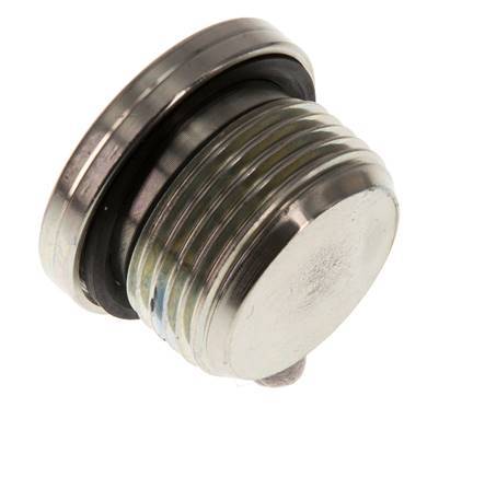 G 3/4'' Male Zinc plated Steel Closing plug with Inner Hex and NBR seal 400 Bar [2 Pieces]