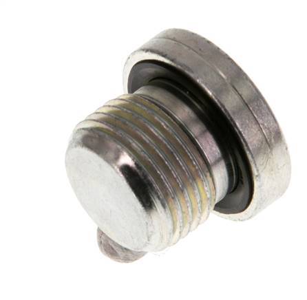 G 3/8'' Male Zinc plated Steel Closing plug with Inner Hex and NBR seal 400 Bar [2 Pieces]
