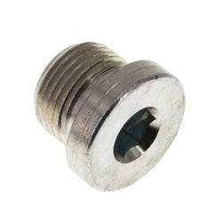 G 3/8'' Mâle Acier zingué Bouchon de fermeture avec hexagone intérieur et joint NBR 400 Bar [2 Pièces].