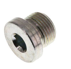 G 3/8'' Male Zinc plated Steel Closing plug with Inner Hex and NBR seal 400 Bar [2 Pieces]