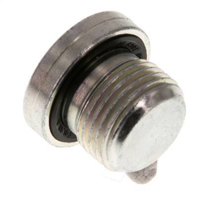 G 3/8'' Male Zinc plated Steel Closing plug with Inner Hex and NBR seal 400 Bar [2 Pieces]