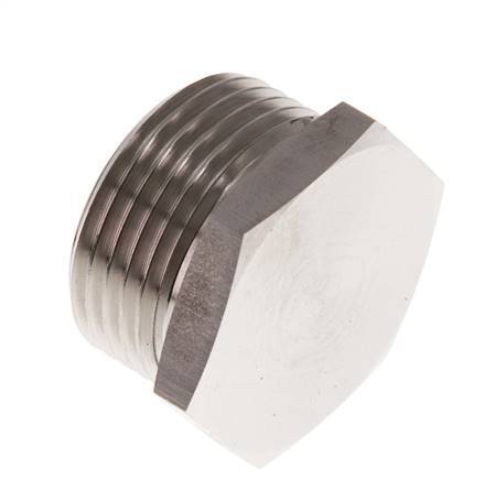 G 1'' Stainless steel Closing plug with Outer Hex 40 Bar