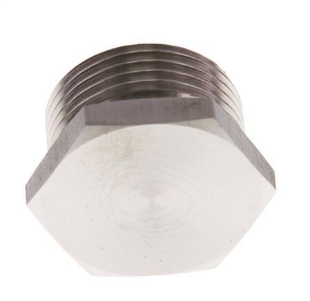 G 1'' Stainless steel Closing plug with Outer Hex 40 Bar