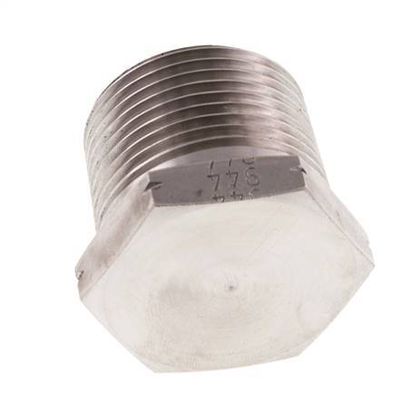 1'' NPT mâle Bouchon de fermeture en acier inoxydable avec Hexagone extérieur 140 Bar