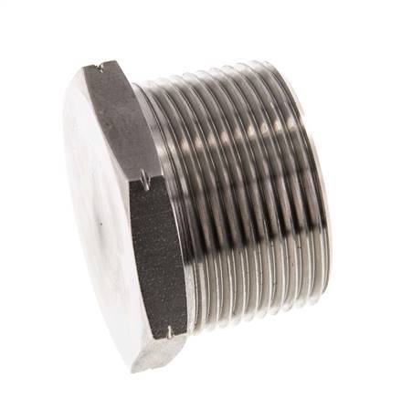 1 1/4'' NPT Male Stainless steel Closing plug with Outer Hex 80 Bar