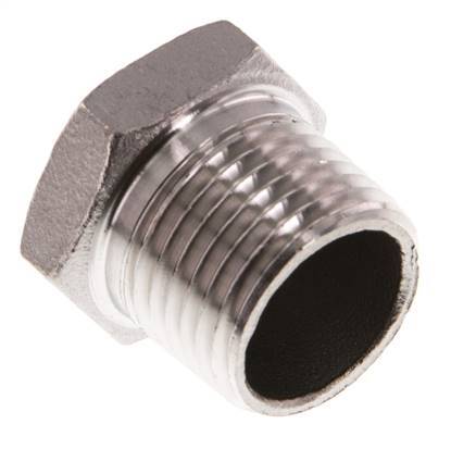 Bouchon de fermeture 1/2'' NPT mâle en acier inoxydable avec hexagone extérieur 16 Bar [2 pièces].