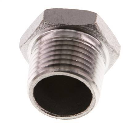Bouchon de fermeture 1/2'' NPT mâle en acier inoxydable avec hexagone extérieur 16 Bar [2 pièces].