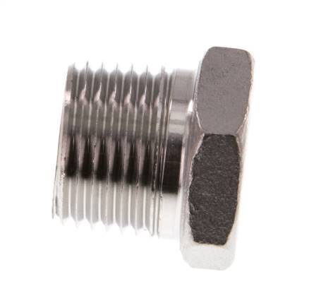Bouchon de fermeture 1/2'' NPT mâle en acier inoxydable avec hexagone extérieur 16 Bar [2 pièces].