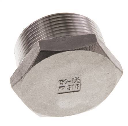 1 1/2'' NPT mâle Bouchon de fermeture en acier inoxydable avec Hexagone extérieur 16 Bar