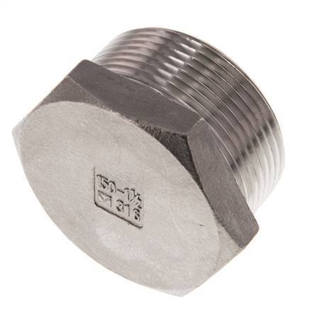 1 1/2'' NPT mâle Bouchon de fermeture en acier inoxydable avec Hexagone extérieur 16 Bar