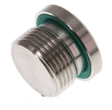 G 3/4'' Mâle Bouchon de fermeture en acier inoxydable avec hexagone intérieur et joint FKM 400 Bar