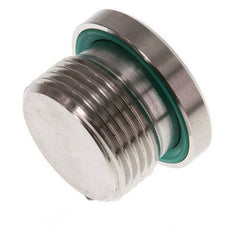 G 3/4'' Mâle Bouchon de fermeture en acier inoxydable avec hexagone intérieur et joint FKM 400 Bar
