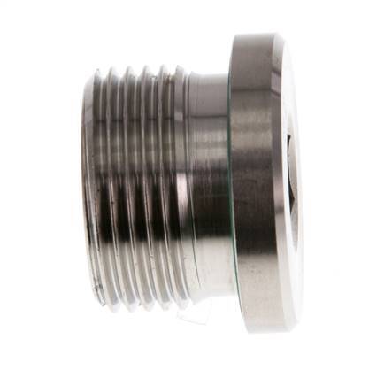 G 3/4'' Mâle Bouchon de fermeture en acier inoxydable avec hexagone intérieur et joint FKM 400 Bar