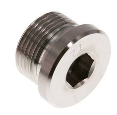 G 3/4'' Mâle Bouchon de fermeture en acier inoxydable avec hexagone intérieur et joint FKM 400 Bar