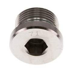 G 3/4'' Mâle Bouchon de fermeture en acier inoxydable avec hexagone intérieur et joint FKM 400 Bar