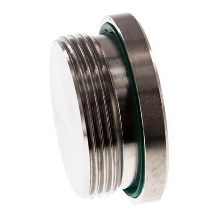 G 1 1/2'' Mâle Bouchon de fermeture en acier inoxydable avec hexagone intérieur et joint FKM 250 Bar