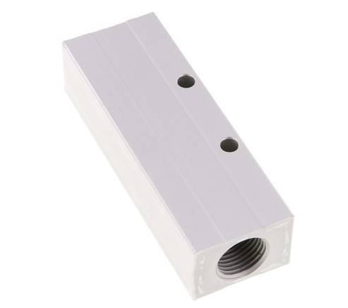 Bloc de distribution en aluminium 2xG 1/2'' x 3xG 1/4'' unilatéral 16 bar