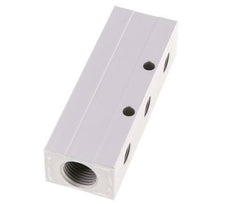 Bloc de distribution en aluminium 2xG 1/2'' x 3xG 1/4'' unilatéral 16 bar