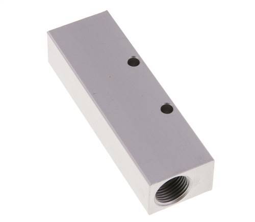 Bloc distributeur en aluminium 2xG 3/8'' x 3xG 1/8'' unilatéral 16 Bar