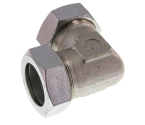 42L Zinc plated Steel 90 deg Elbow Cutting ring 160 Bar DIN 2353