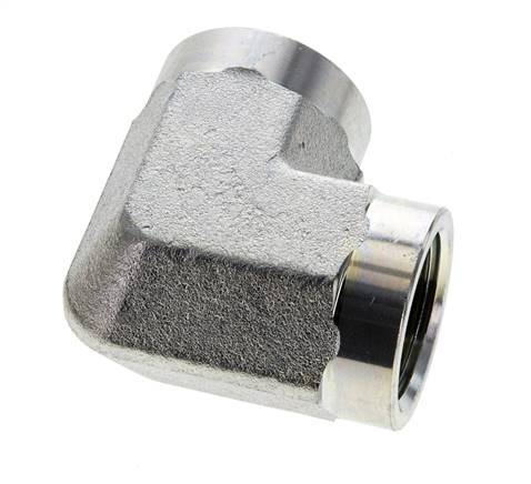 Raccord coudé 90 degrés 3/4'' NPT en acier zingué 170 Bar - Hydraulique