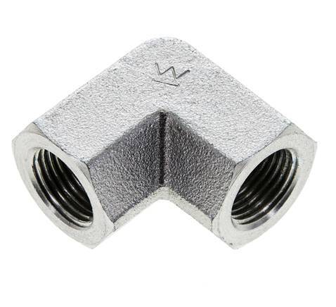 3/8'' NPT Zinc plated Steel 90 deg Elbow Fitting 210 Bar - Hydraulic