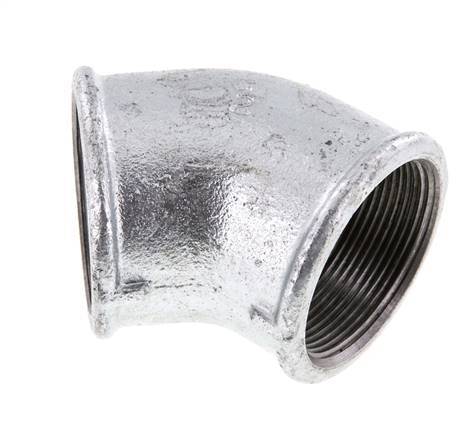Rp 2'' Fonte zinguée Raccord coudé 45° 25 Bar