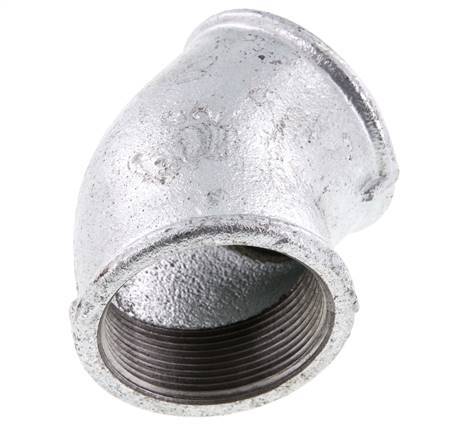 Rp 2'' Fonte zinguée Raccord coudé 45° 25 Bar