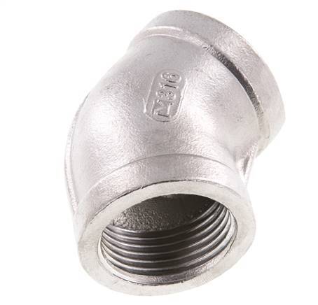Raccord coudé 45° Rp 1'' en acier inoxydable 16 Bar