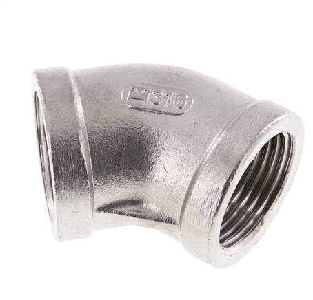 Raccord coudé 45° Rp 1'' en acier inoxydable 16 Bar