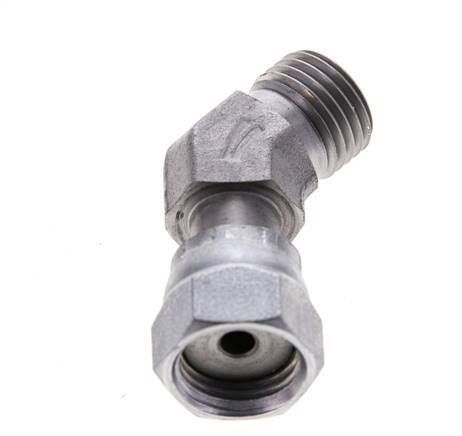 UNF 9/16''-18 x UNF 9/16''-18 F/M Acier zingué Raccord coudé à 45 degrés ORFS 630 Bar - Hydraulique