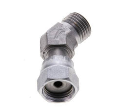 UNF 9/16''-18 x UNF 9/16''-18 F/M Acier zingué Raccord coudé à 45 degrés ORFS 630 Bar - Hydraulique