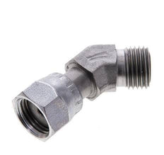 UNF 9/16''-18 x UNF 9/16''-18 F/M Acier zingué Raccord coudé à 45 degrés ORFS 630 Bar - Hydraulique