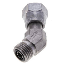 UNF 9/16''-18 x UNF 9/16''-18 F/M Acier zingué Raccord coudé à 45 degrés ORFS 630 Bar - Hydraulique