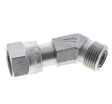 Raccord coudé 45° en acier zingué UN 13/16''-16 x UN 13/16''-16 F/M ORFS 630 Bar - Hydraulique