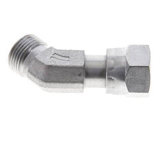 Raccord coudé 45° en acier zingué UN 13/16''-16 x UN 13/16''-16 F/M ORFS 630 Bar - Hydraulique