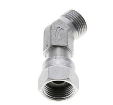 Raccord coudé 45° en acier zingué UN 13/16''-16 x UN 13/16''-16 F/M ORFS 630 Bar - Hydraulique