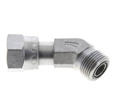Raccord coudé 45° en acier zingué UN 13/16''-16 x UN 13/16''-16 F/M ORFS 630 Bar - Hydraulique