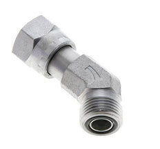 Raccord coudé 45° en acier zingué UN 13/16''-16 x UN 13/16''-16 F/M ORFS 630 Bar - Hydraulique